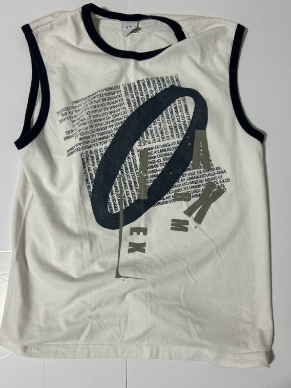 Vintage A|X Armani Exchange Made in USA Sleeveless Graphic Shirt S